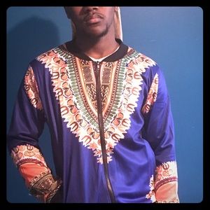 Retro Dashiki zip up jacket